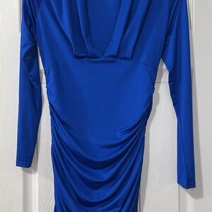 Chic Royal Blue Long Sleeve Dress